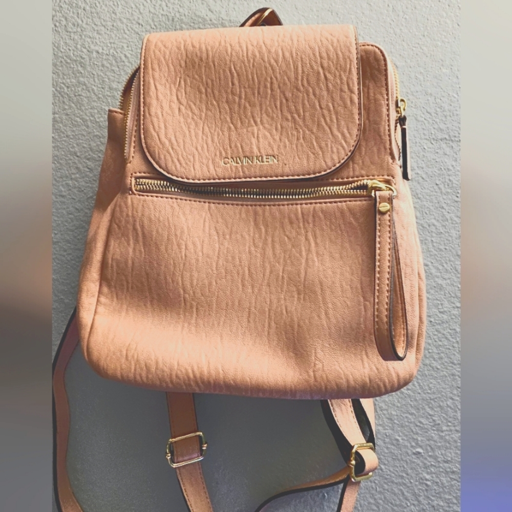 Calvin Klein Light pink Lambskin Backpack Purse